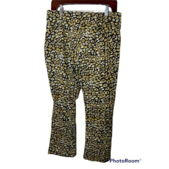 Who What Wear Size 14 Pants Leggings High Rise Stretch Leopard Cropped Beige Tan - Picture 2 of 3